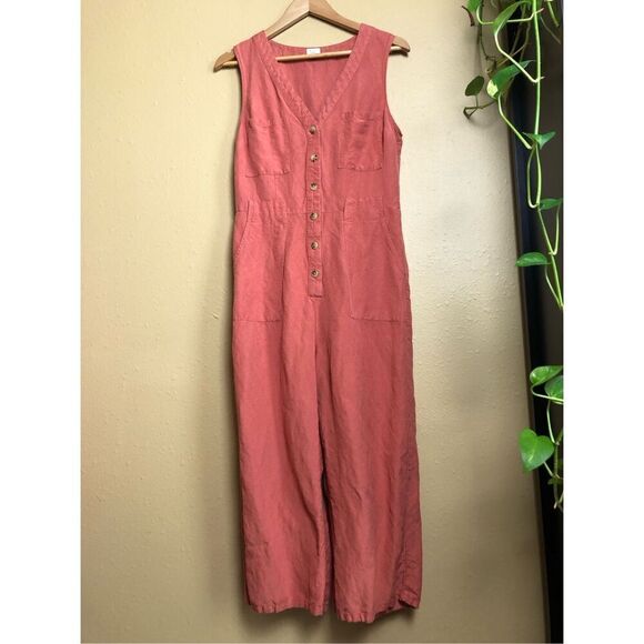 a new day women linen blend jumpsuit size small - Picture 3 of 13